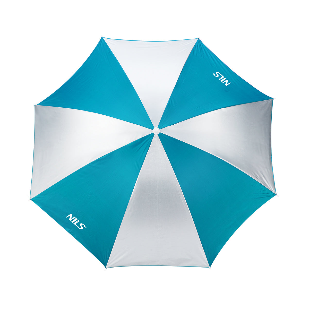 NILS Camp Strandparasol - 180 cm - Turquoise/Grijs