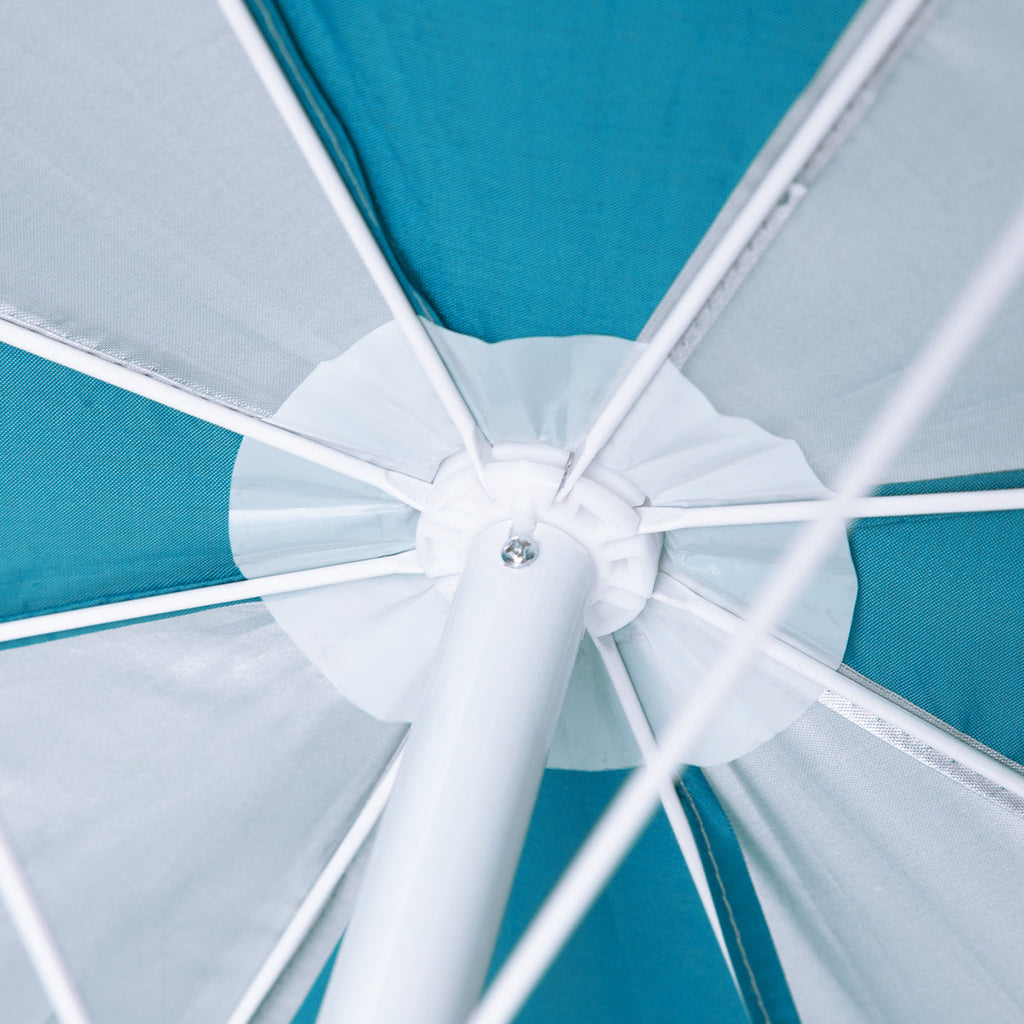 NILS Camp Strandparasol - 180 cm - Turquoise/Grijs