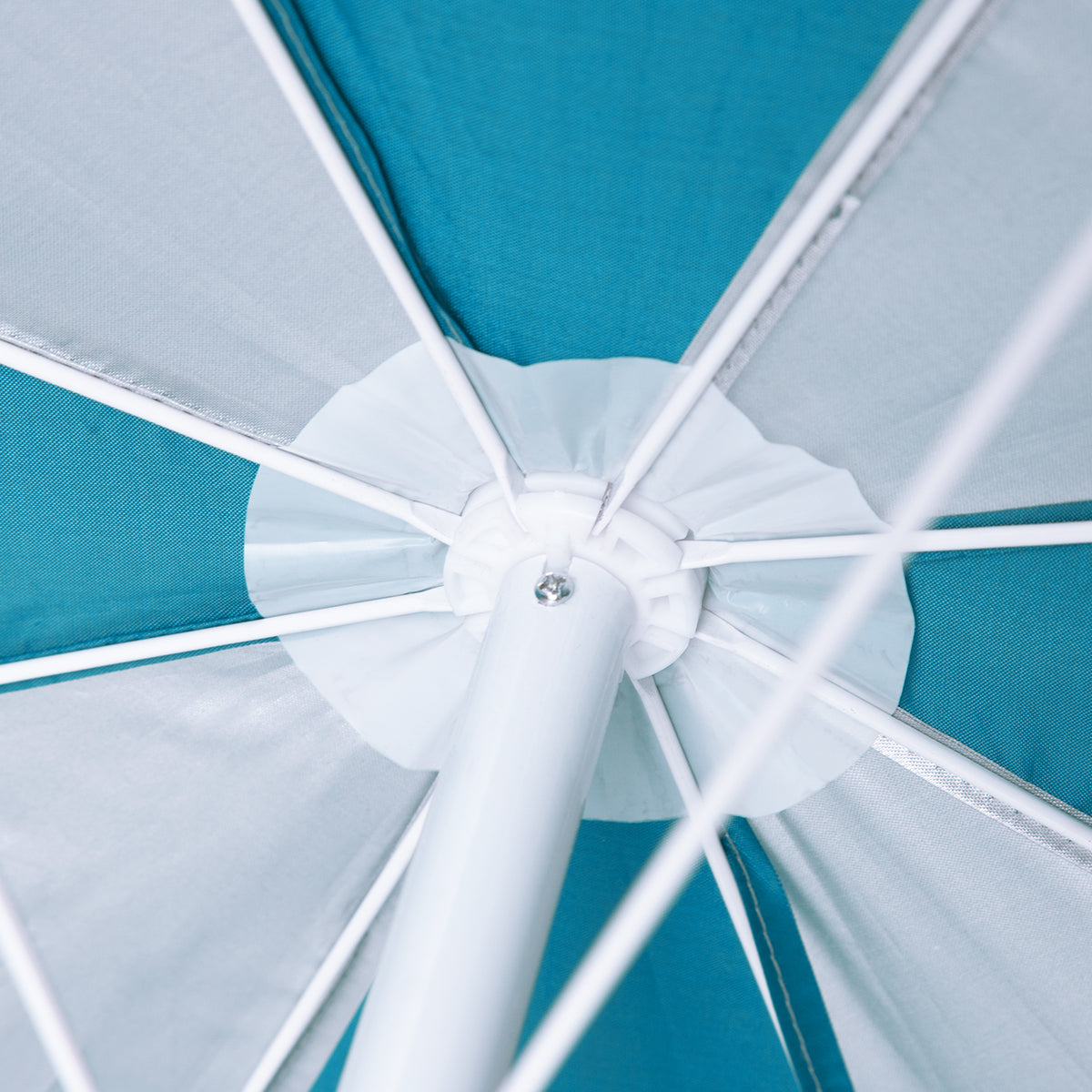 NILS Camp Strandparasol - 180 cm - Turquoise/Grijs