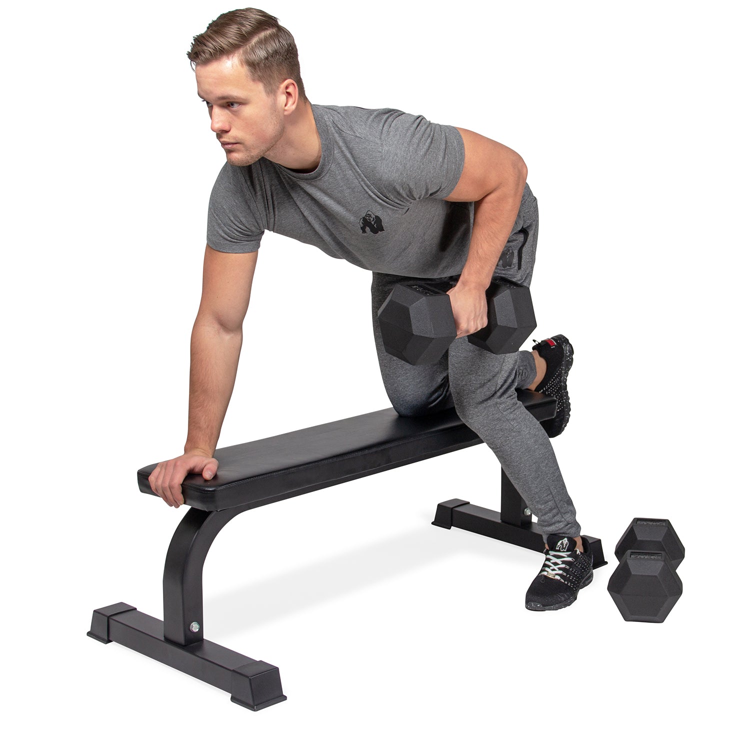 VirtuFit Vlakke Fitnessbank - Trainingsbank - Zwart