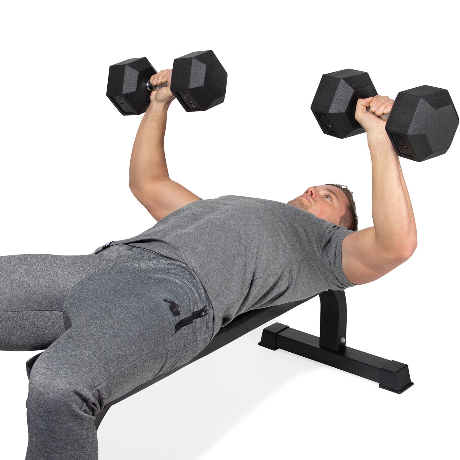 VirtuFit Vlakke Fitnessbank - Trainingsbank - Zwart