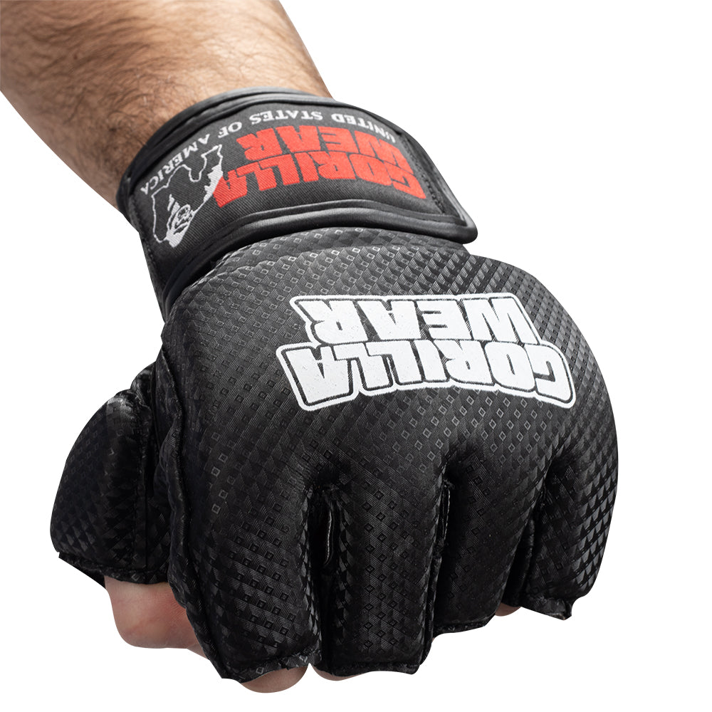 Gorilla Wear Manton MMA Handschoenen (Met Duim) - Zwart/Wit