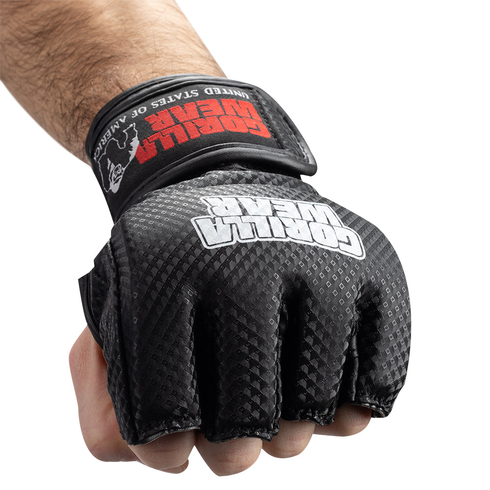 Gorilla Wear Berea MMA Handschoenen (Zonder Duim) - Zwart/Wit