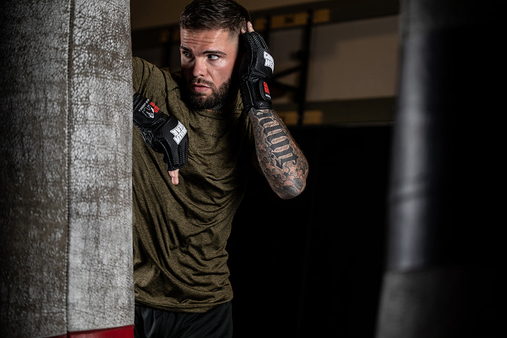 Gorilla Wear Berea MMA Handschoenen (Zonder Duim) - Zwart/Wit