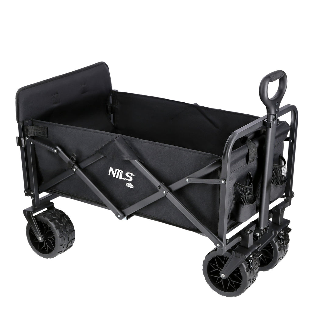 NILS Camp Opvouwbare Bolderkar - Zwart - 160L