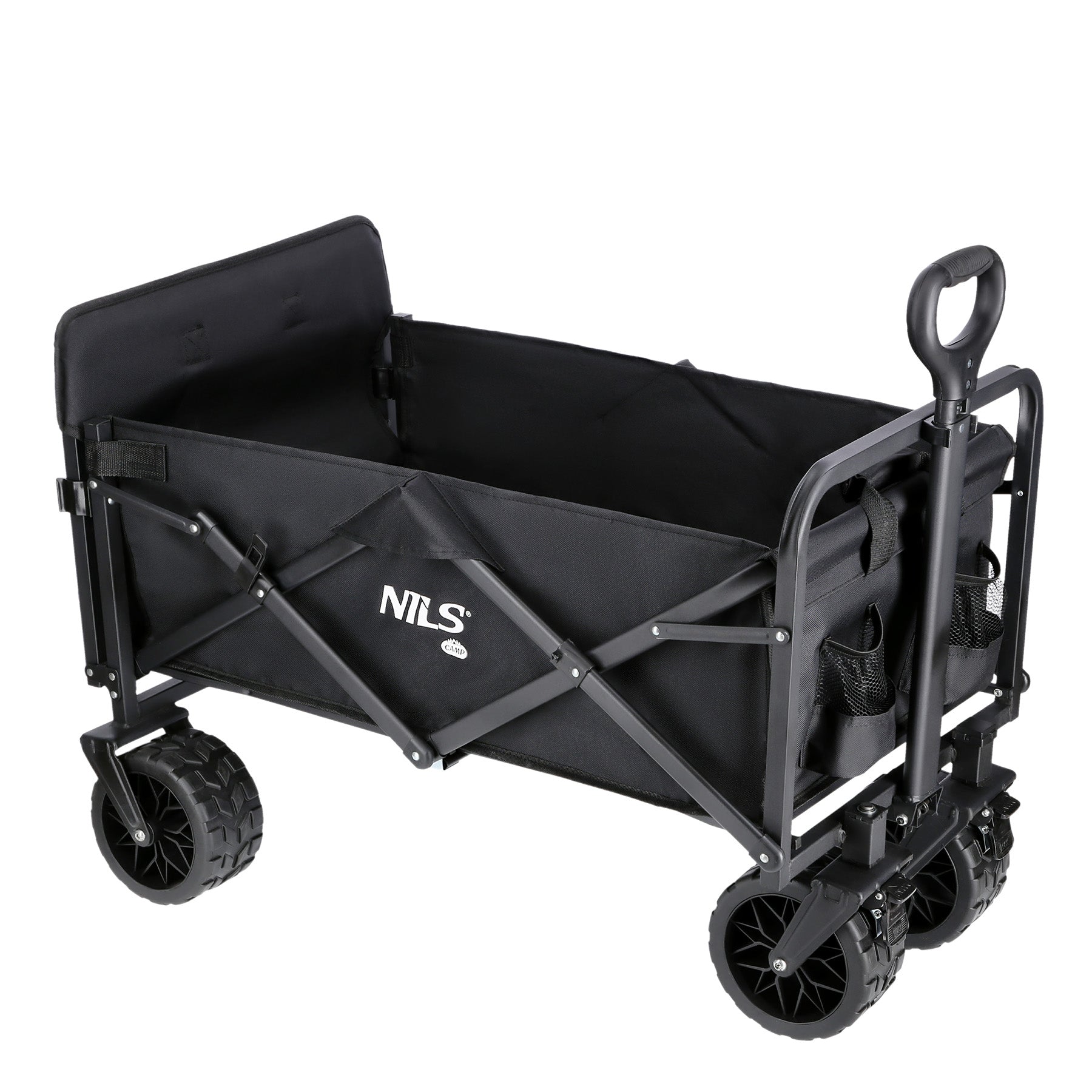 NILS Camp Opvouwbare Bolderkar - Zwart - 160L