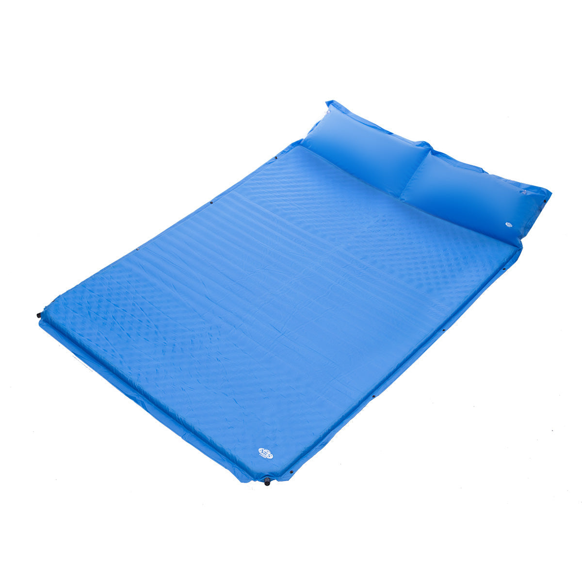 NILS Camp Zelfopblazende Slaapmat met Kussen - 2-persoons - Blauw