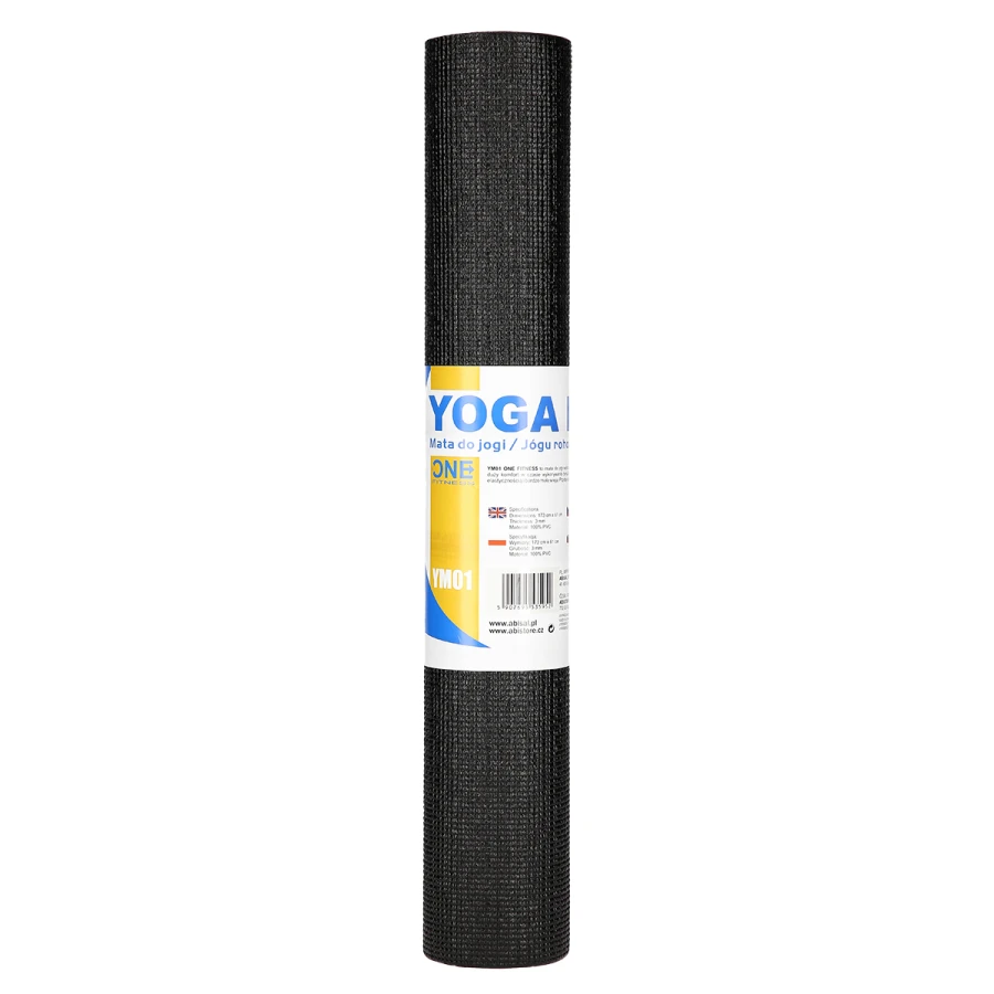 One Fitness Yogamat - Zwart - 3 mm