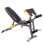 HMS Premium Trainingsbank met Preacher Curl - Zwart/Geel