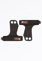 Gorilla Wear 2-Hole Leren Lifting Grips - Zwart