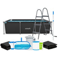 VirtuFit Rechthoekig Zwembad - 260 x 180 x 66 cm - Antraciet - Compleet Pakket