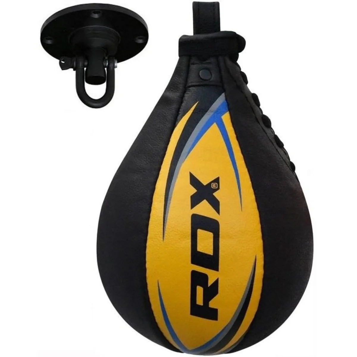 RDX Sports Speedbal met Swivel - Boksbal - Zwart/Geel
