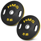 HMS Olympische Halterschijf Set - 2 x 15 kg - Geel