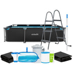 VirtuFit Rechthoekig Zwembad - 300 x 210 x 66 cm - Compleet Pakket - Antraciet