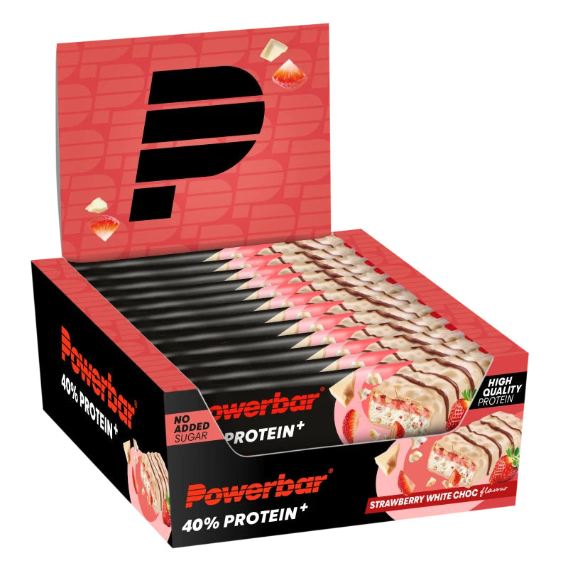 Powerbar 40% Protein+ Bar - 12 x 40 gr - Strawberry White Chocolate