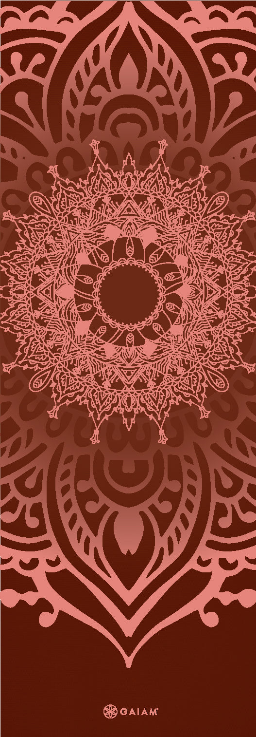 Gaiam Yoga Mat - Intense Rust Sundial Layers - 5 mm
