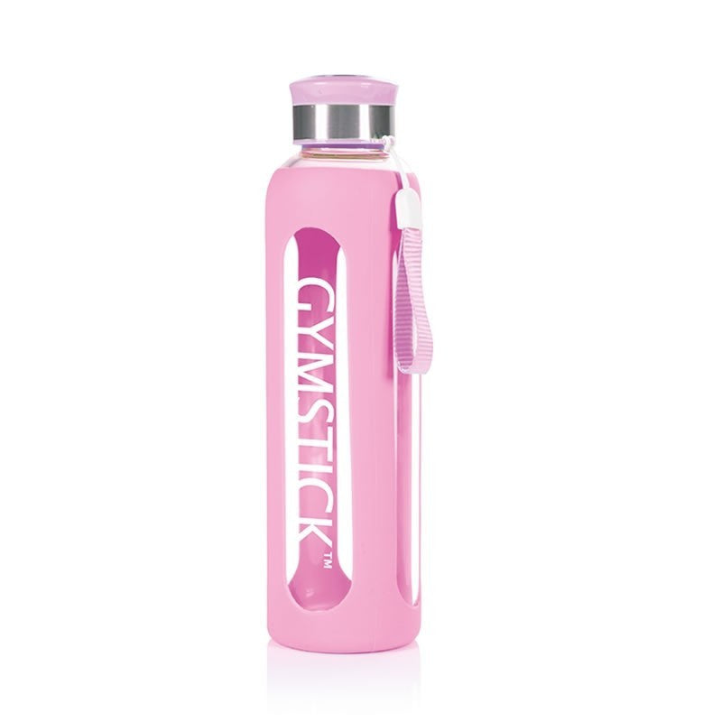 Gymstick Glazen Waterfles - 600 ml - Roze