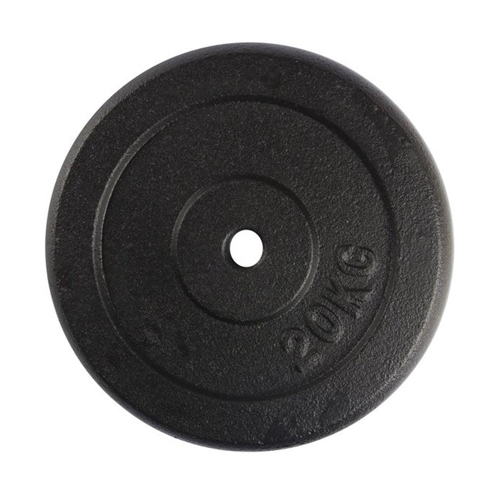 VirtuFit Gietijzeren Halterschijf - Halter gewicht - 30 mm - 20 kg - Zwart - Tweedekans