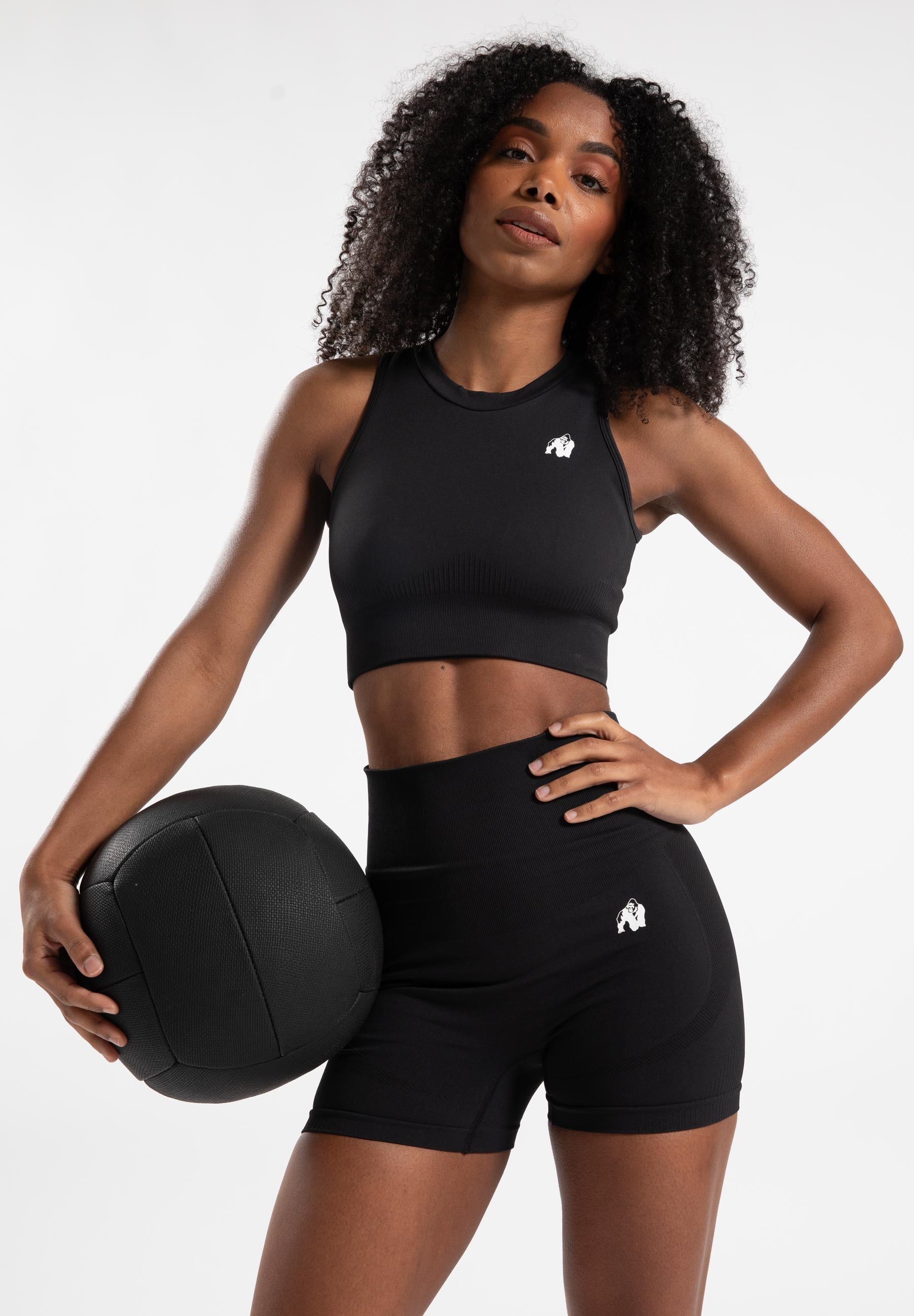 Gorilla Wear Olivia Seamless Crop Top - Zwart