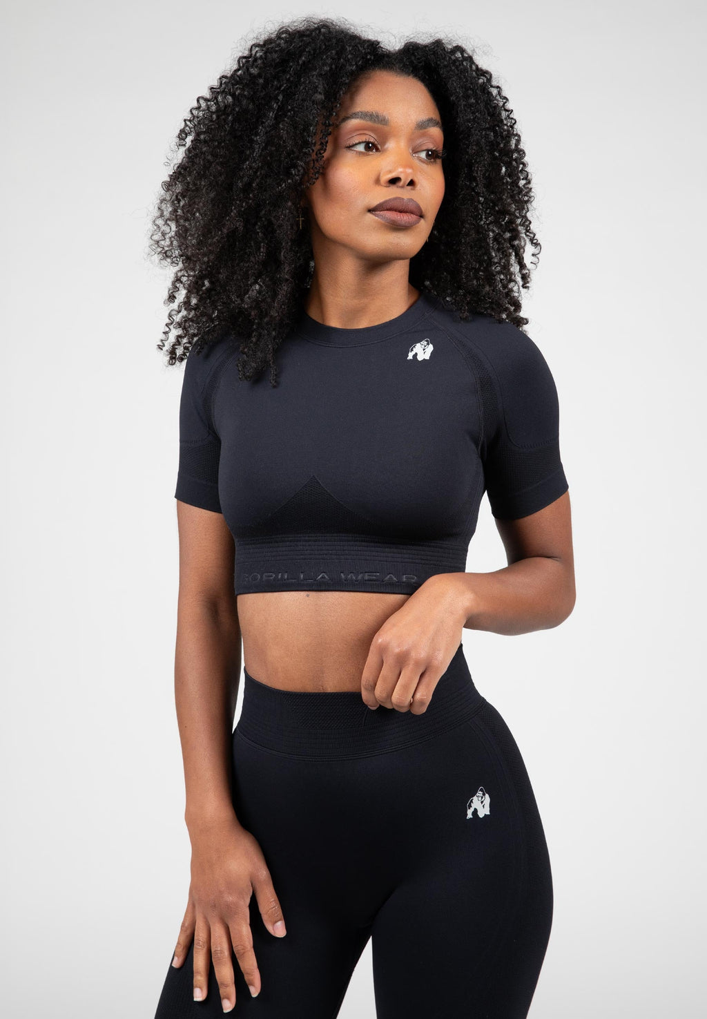 Gorilla Wear Whitney Seamless Crop Top - Zwart