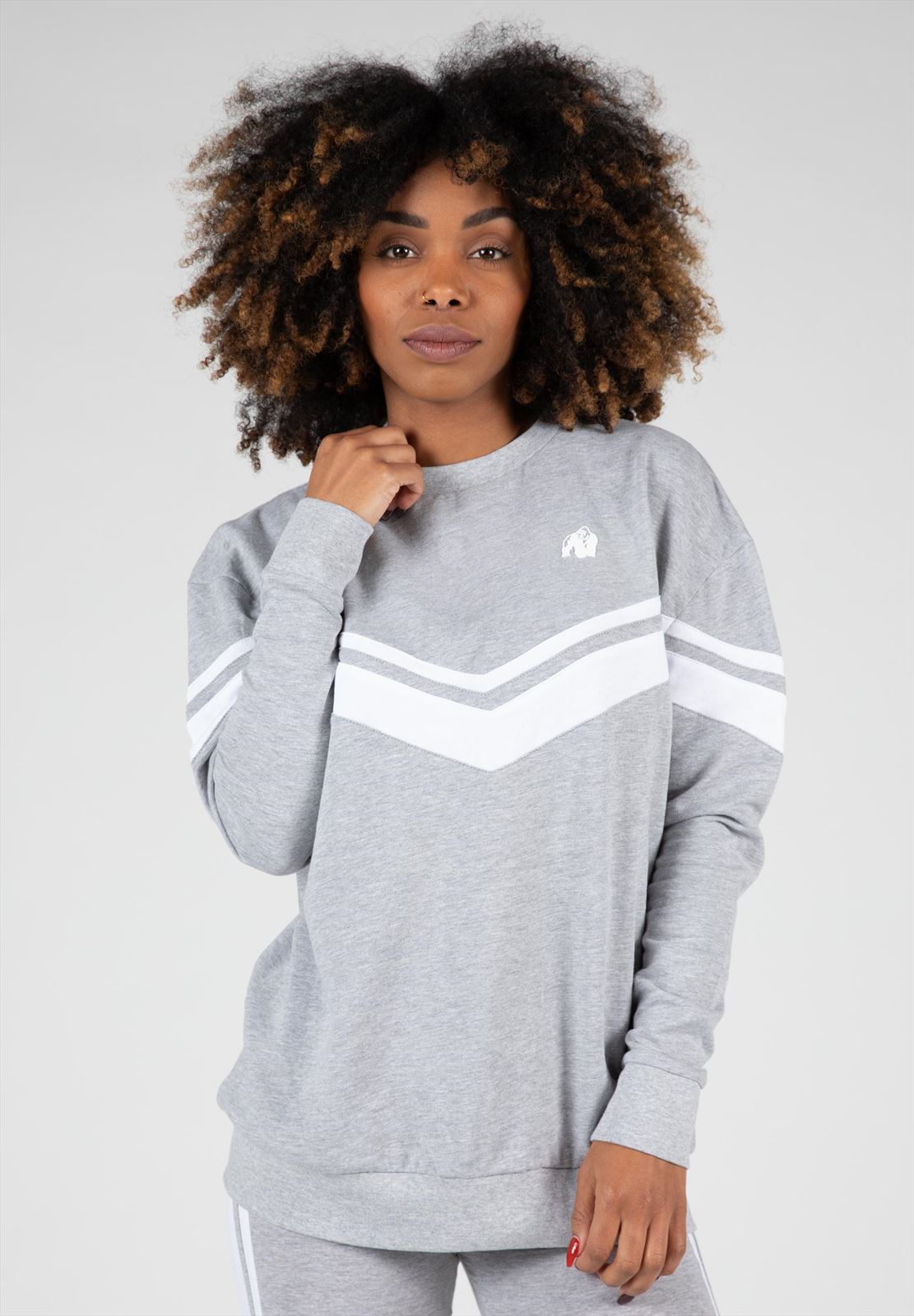 Gorilla Wear Hailey Oversized Sweater - Grijs Gemeleerd