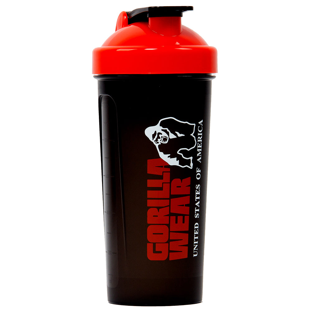 Gorilla Wear Shake Beker XXL - 1000 ml - Zwart/Rood