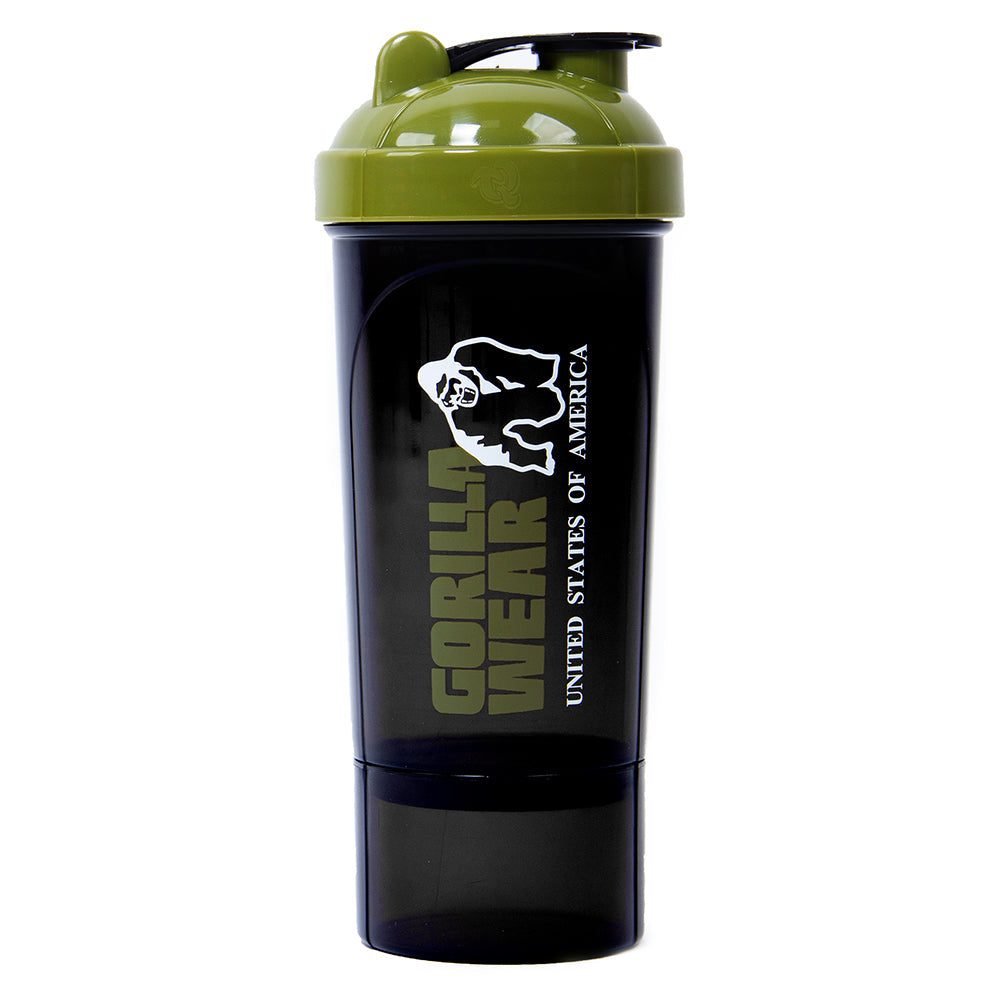 Gorilla Wear Shake Beker - 500 ml - Zwart/Legergroen