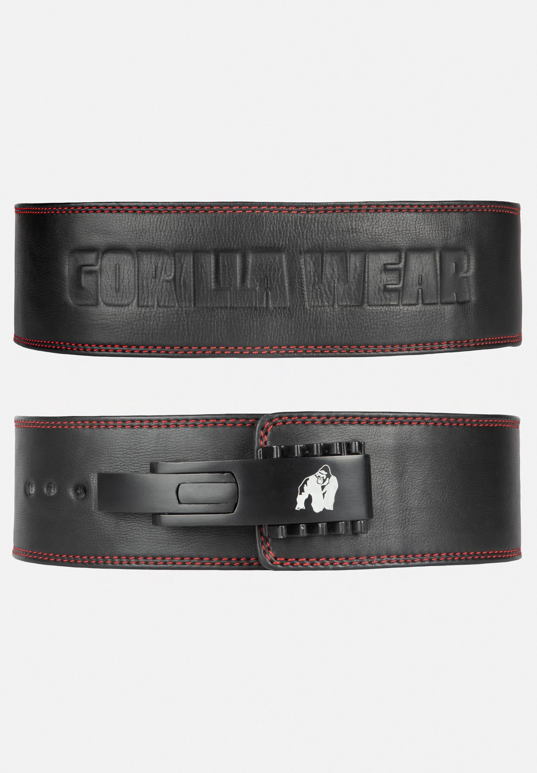 Gorilla Wear Halterriem - 4 Inch Premium Leather Lever Belt - Zwart