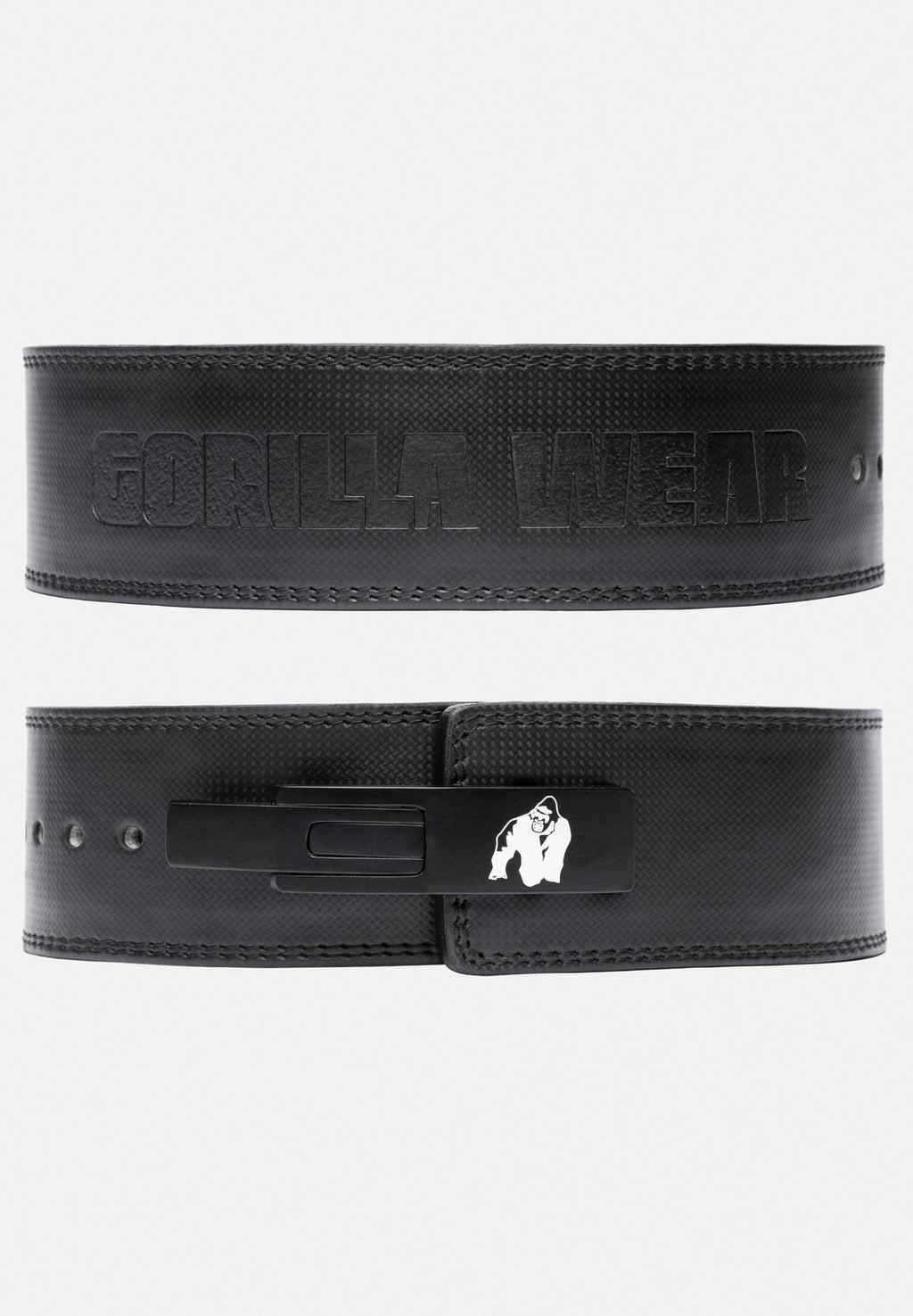 Gorilla Wear Halterriem - 4 Inch Carbon Leren Lever Belt - Zwart