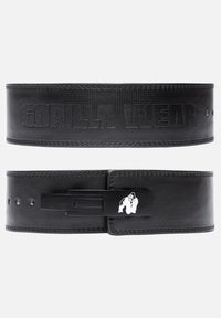Gorilla Wear Halterriem - 4 Inch Carbon Leren Lever Belt - Zwart