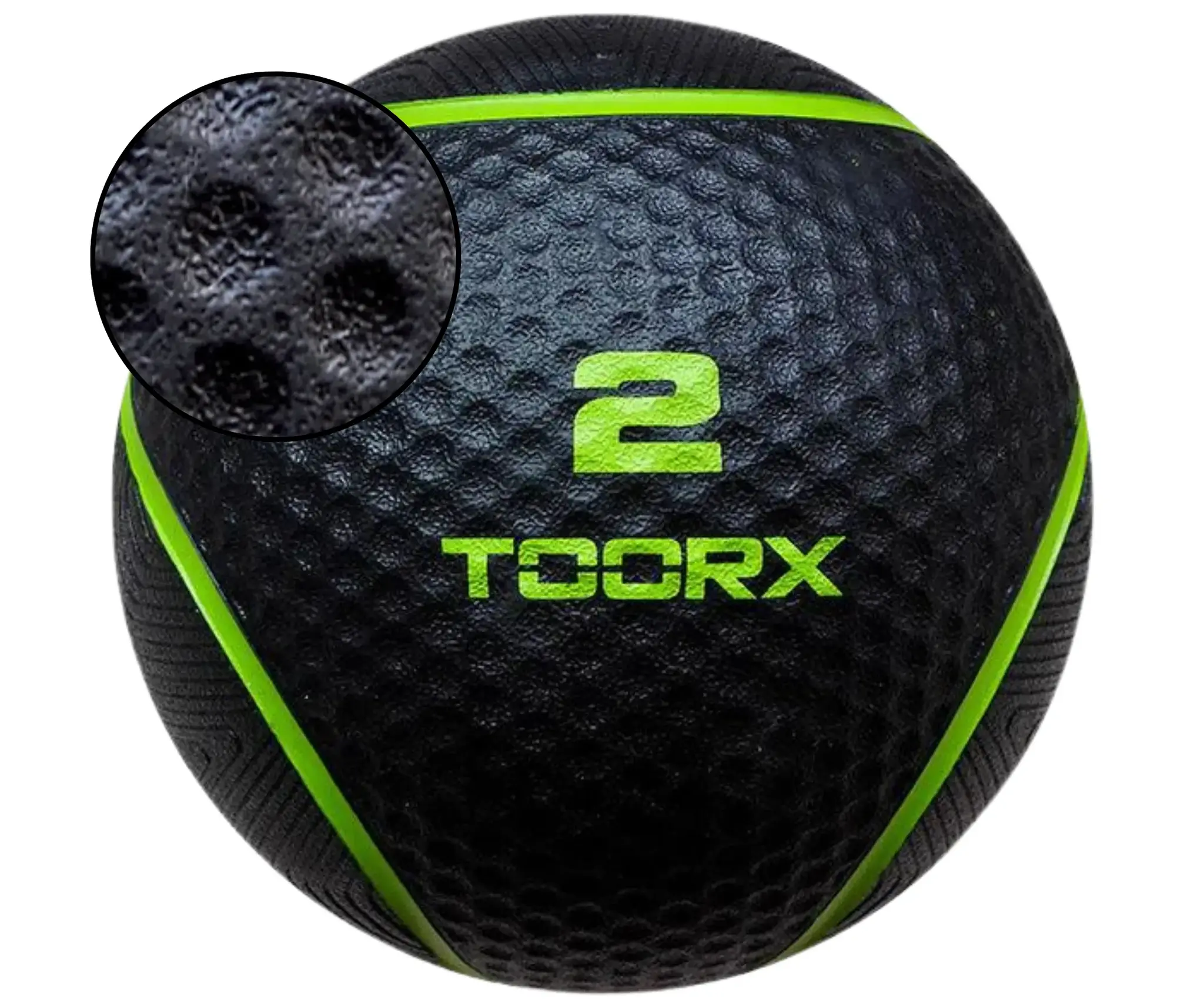 Toorx Fitness Medicine Ball - Zwart/Groen - 2 kg