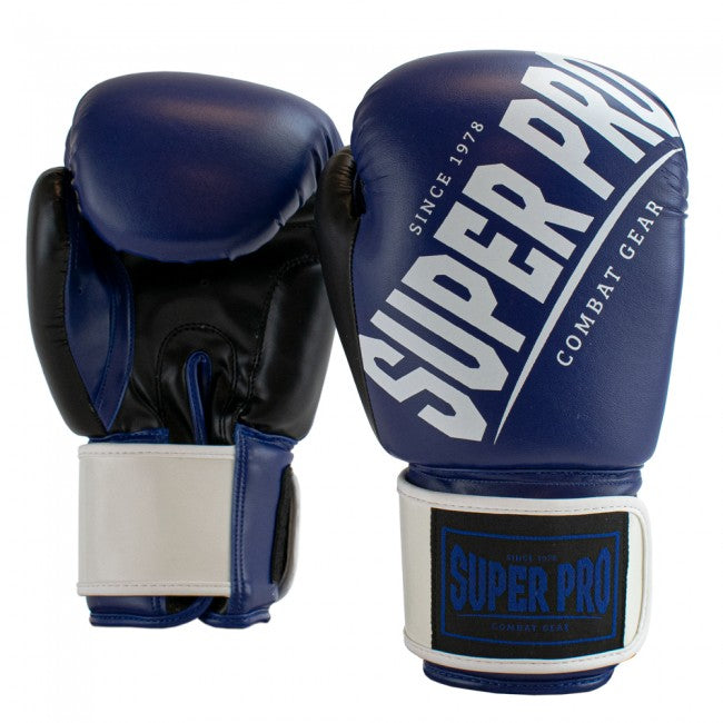 Super Pro Combat Gear Rebel (Kick)Bokshandschoenen - Blauw/Wit
