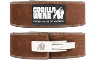 Gorilla Wear Halterriem - 4 Inch Leren Lever Lifting Belt - Bruin