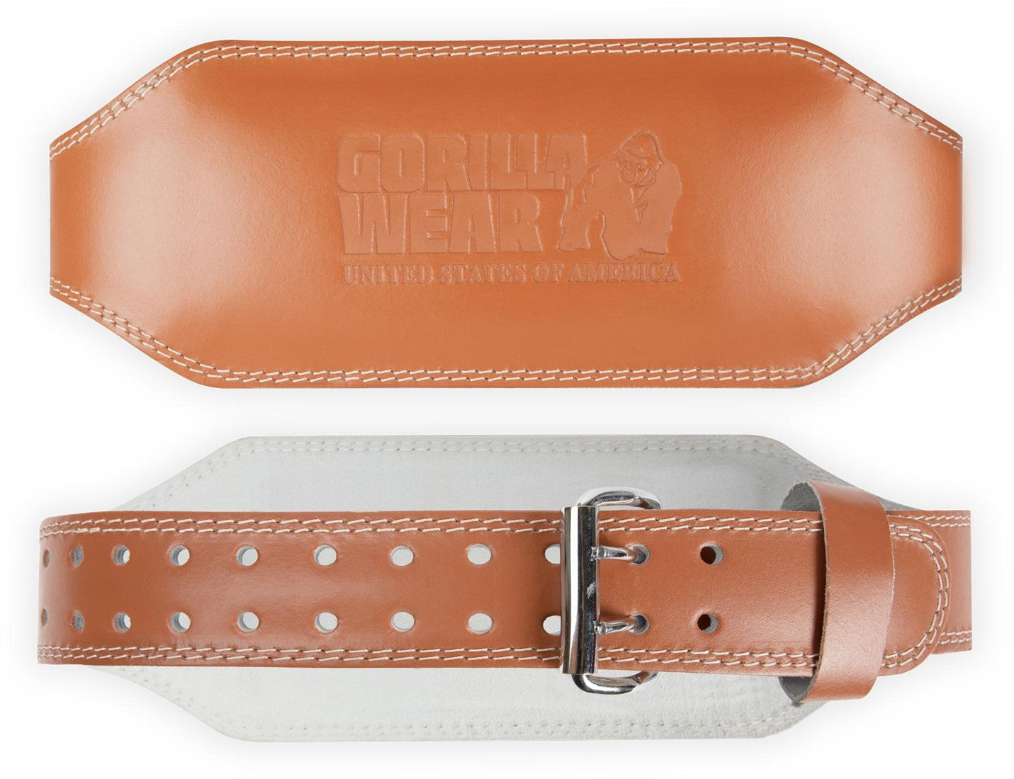 Gorilla Wear Halterriem - 6 Inch Padded Leren Lifting Belt - Bruin