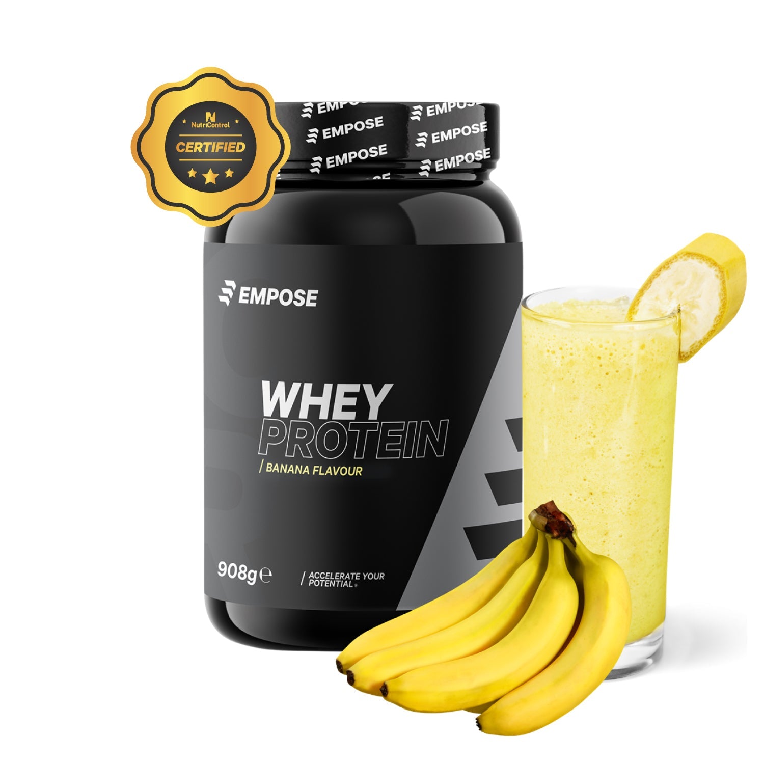Empose Nutrition Whey Protein - Eiwit Poeder - Banaan - 908 gram