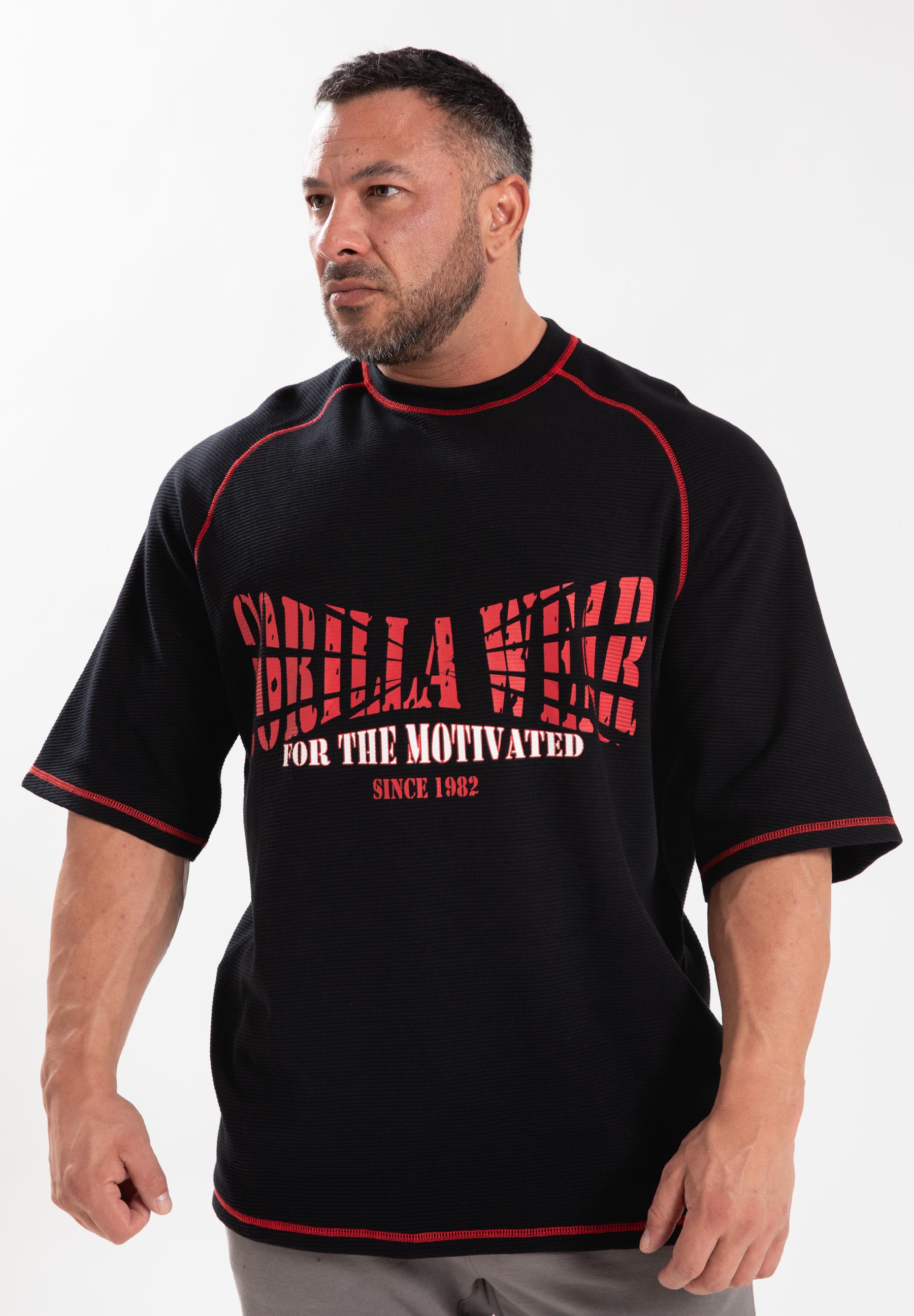 Gorilla Wear Finley Oversized T-shirt - Zwart/Rood