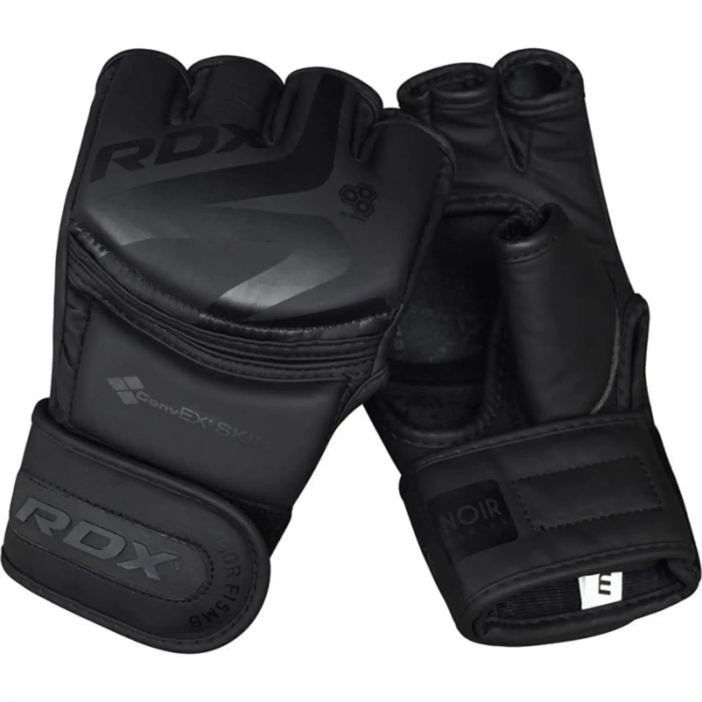RDX Sports F15 Noir MMA Grappling Gloves - Zwart