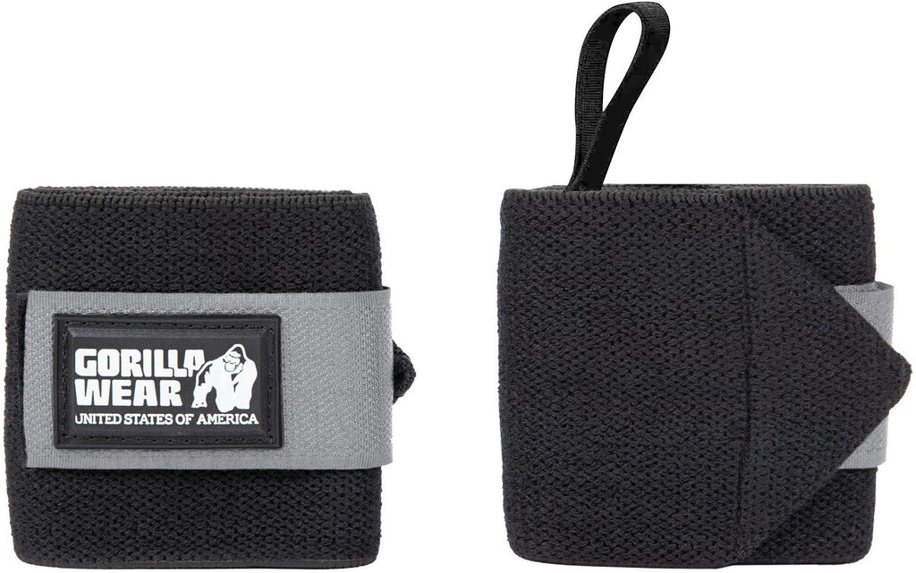 Gorilla Wear Basic Wrist Wraps - Zwart/Grijs