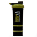 Gorilla Wear Shake Beker 2 GO - 500 ml + 2 x 130 ml - Zwart/Legergroen