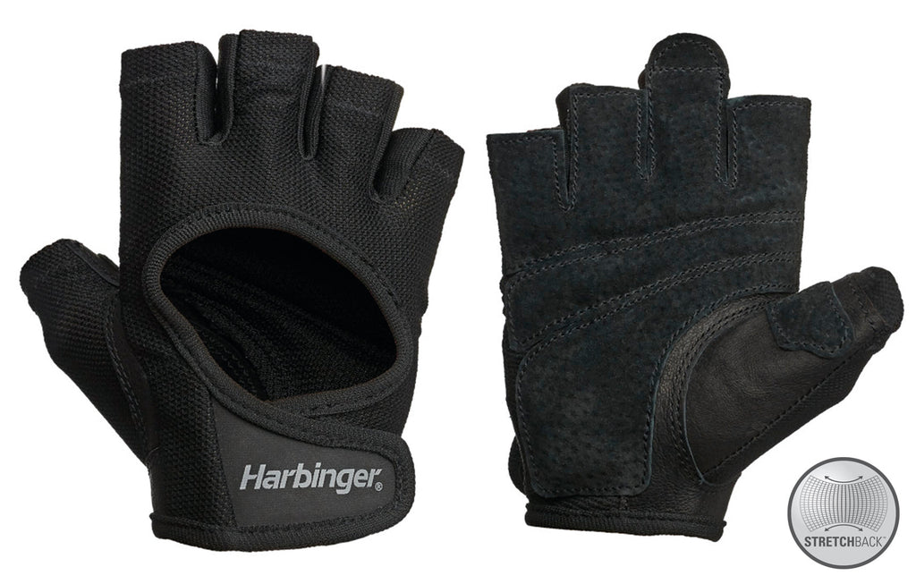 Harbinger Women's Power Stretchback Fitness Handschoenen - Zwart