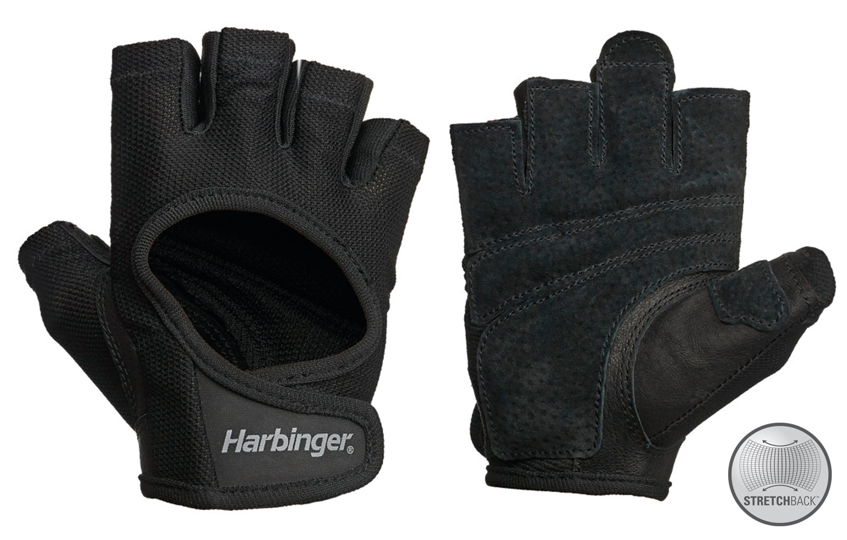 Harbinger Women's Power Stretchback Fitness Handschoenen - Zwart