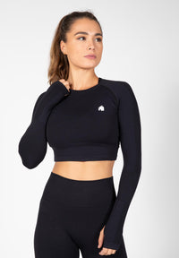 Gorilla Wear Hilton Seamless Cropped Longsleeve - Zwart