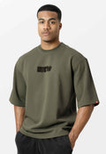 Gorilla Wear Idaho Oversized Waffle T-shirt - Legergroen