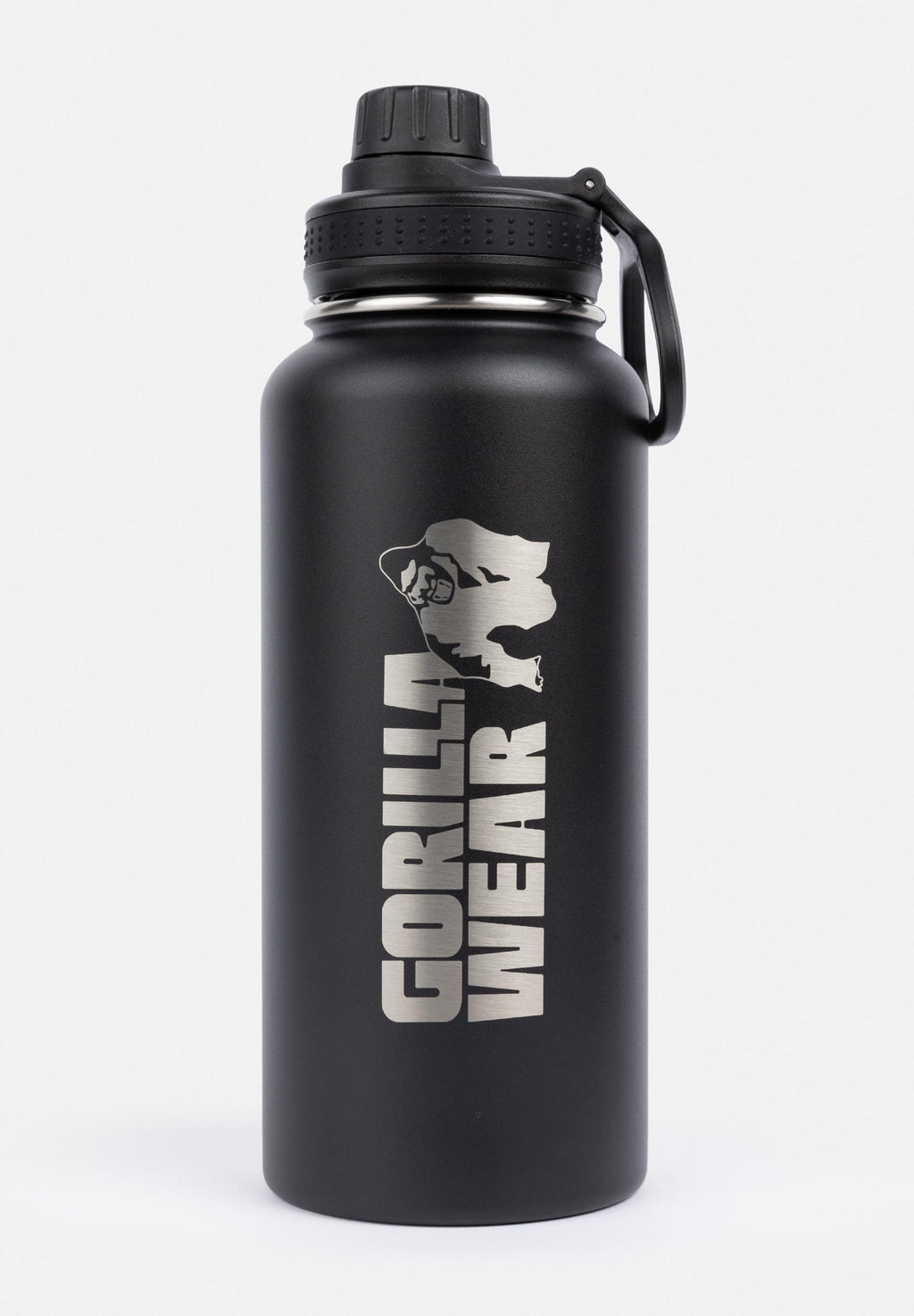 Gorilla Wear Geïsoleerde RVS Waterfles - Zwart - 1000 ml