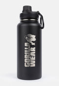Gorilla Wear Geïsoleerde RVS Waterfles - Zwart - 1000 ml