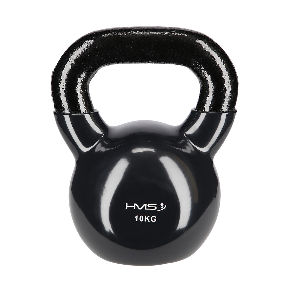 HMS Kettlebell - Gietijzer/Vinyl - 10 kg - Zwart