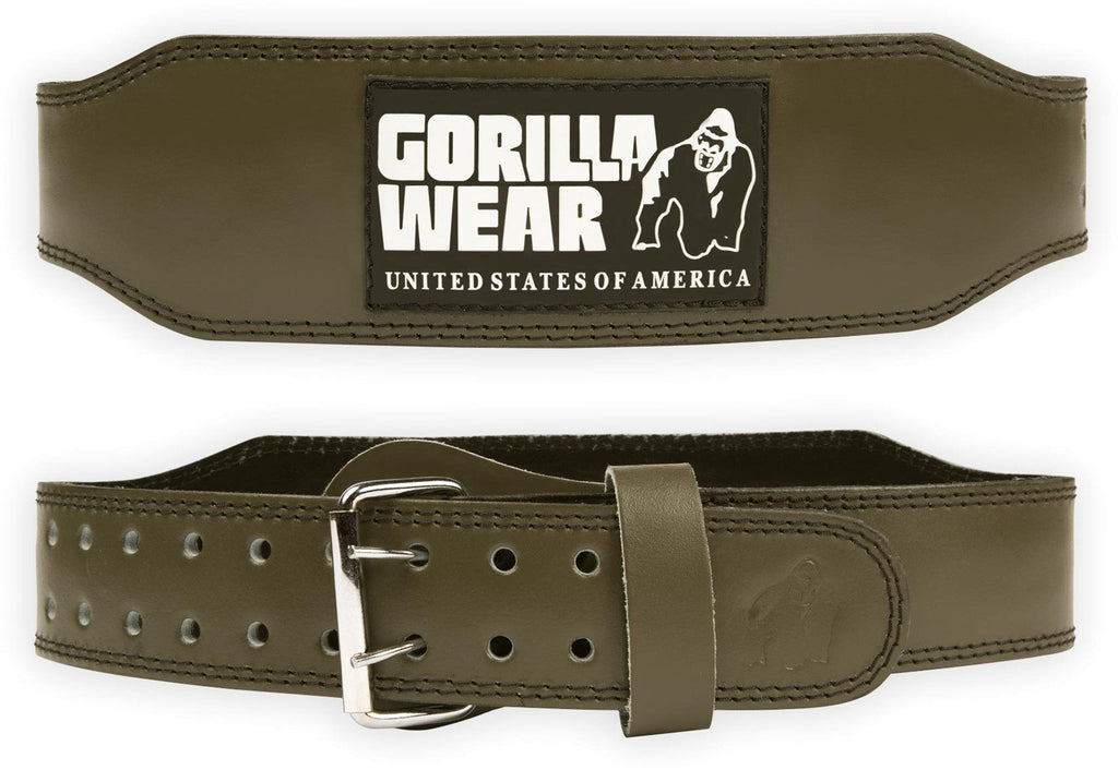 Gorilla Wear Halterriem - 4 Inch Padded Leren Lifting Belt - Legergroen