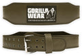 Gorilla Wear Halterriem - 4 Inch Padded Leren Lifting Belt - Legergroen