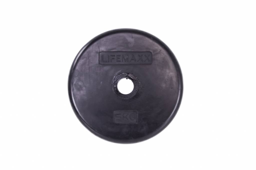 Lifemaxx Rubber Coated Disc - 30 mm - Zwart - 1,5 kg