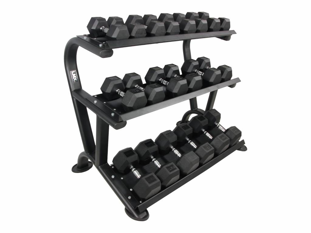Lifemaxx Hexagon 3-laags Dumbbell Rek